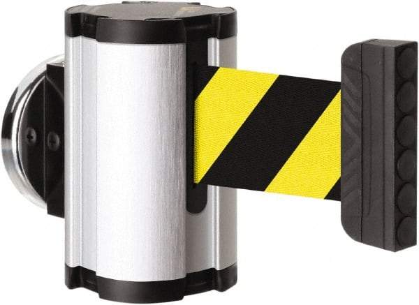 Lavi Industries - 3-1/2" High x 2-1/2" Long x 2-1/2" Wide Magnetic Wall Mount Barrier - Aluminum, Satin Chrome Finish, Satin Aluminum, Use with Magnetic Wall Mount Barriers - Industrial Tool & Supply