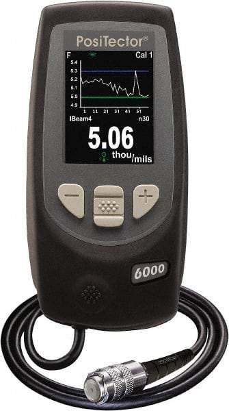 Made in USA - 0 to 250 mil Color LCD Coating Thickness Gage - For Use with PosTector 200, 6000, DPM, SPG & UTG Probes - Industrial Tool & Supply