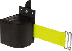 Lavi Industries - 3-1/2" High x 3-1/4" Long x 3-1/4" Wide Retractable Barrier Belt - Aluminum, Powdercoat Finish, Black, Use with Upright - Industrial Tool & Supply