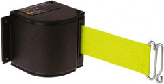 Lavi Industries - 3-1/2" High x 3-1/4" Long x 3-1/4" Wide Retractable Barrier Belt - Aluminum, Powdercoat Finish, Black, Use with Upright - Industrial Tool & Supply