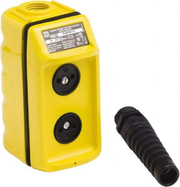 Schneider Electric - 2 Operator, Pushbutton Pendant Control Station - No Legend, Momentary Switch, 4NO/4NC Contact, NEMA 1, 3, 3R, 4, 4X - Industrial Tool & Supply