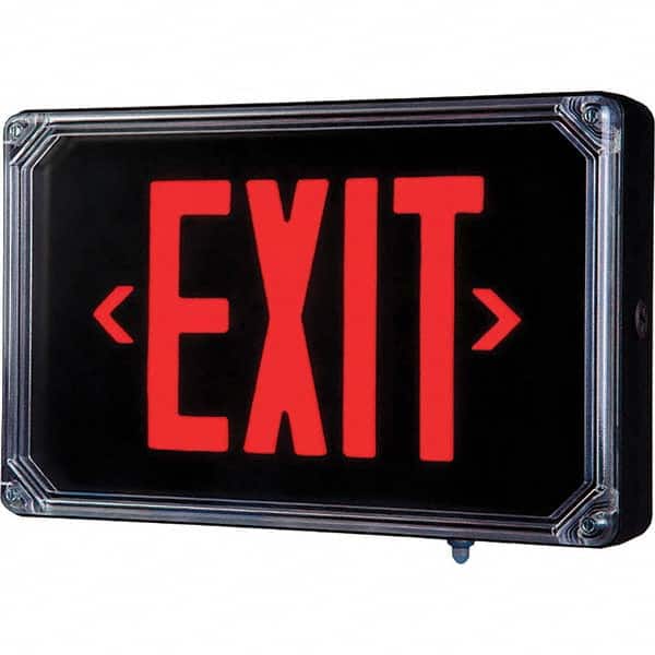 Hubbell Lighting - Illuminated Exit Signs Number of Faces: 2 Letter Color: Red - Industrial Tool & Supply