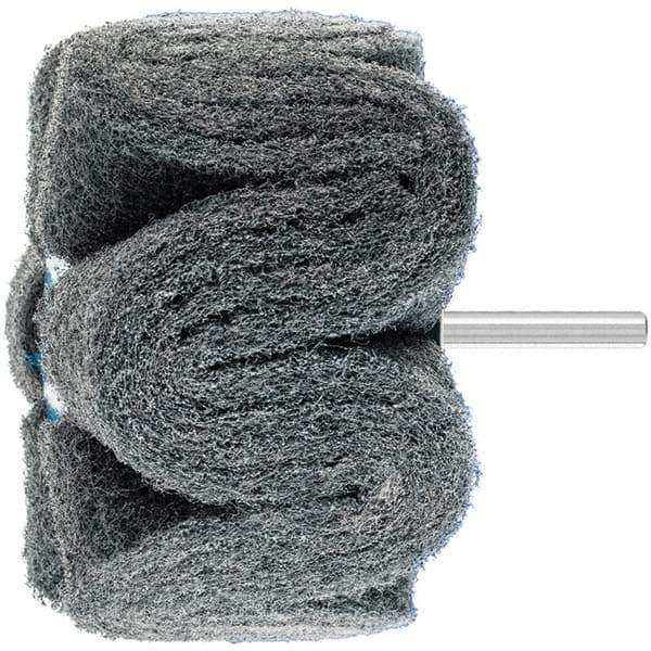 PFERD - 4" Diam x 2" Face Width, Silicon Carbide Nonwoven Mounted Flap Wheel - 1/4" Shank Mount, 180 Grit, 6,000 Max RPM - Industrial Tool & Supply