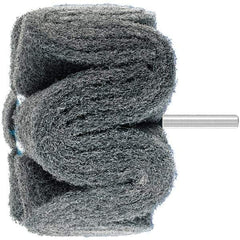 PFERD - 4" Diam x 2" Face Width, Silicon Carbide Nonwoven Mounted Flap Wheel - 1/4" Shank Mount, 180 Grit, 6,000 Max RPM - Industrial Tool & Supply