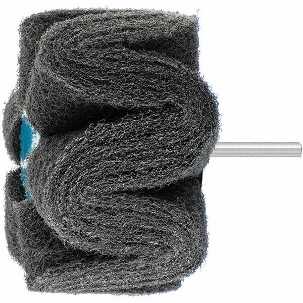 PFERD - 4" Diam x 2" Face Width, Silicon Carbide Nonwoven Mounted Flap Wheel - 1/4" Shank Mount, 280 Grit, 6,000 Max RPM - Industrial Tool & Supply