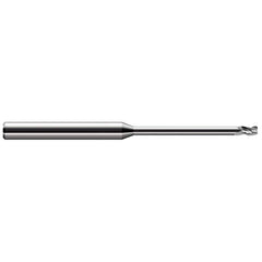 Corner Radius End Mill: 0.078″ Dia, 0.117″ LOC, 0.005″ Radius, 3 Flutes, Solid Carbide 2-1/2″ OAL, 1/8″ Shank Dia, 30 ° Helix, Bright/Uncoated, Corner Radius End