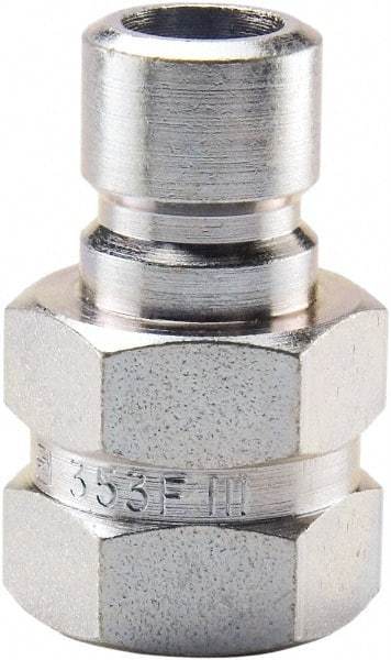 Parker - 3/8 NPTF Steel Hydraulic Hose Female Pipe Thread Nipple - 200 psi, 6 GPM, Series Moldmate - Industrial Tool & Supply