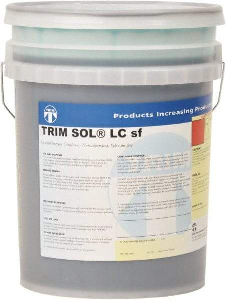 Master Fluid Solutions - Trim SOL LC sf, 5 Gal Pail Cutting & Grinding Fluid - Water Soluble, For Cutting, Grinding - Industrial Tool & Supply