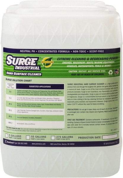 Surge Industrial - 5 Gal Bucket Cleaner/Degreaser - Liquid, Neutral pH, Unscented - Industrial Tool & Supply