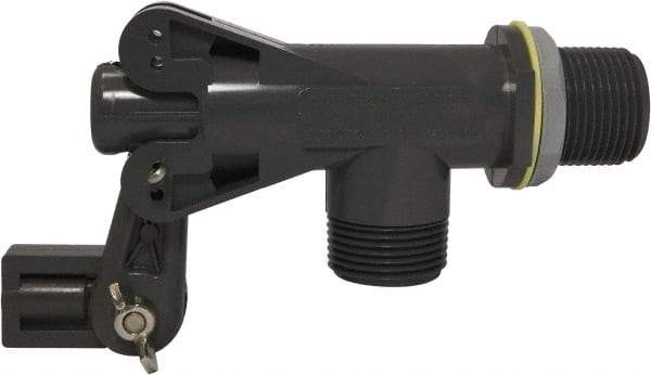 Control Devices - 1" Pipe, PVC, Angle Pattern-Double Seat, Mechanical Float Valve - 100 psi, MNPT End Connections - Industrial Tool & Supply