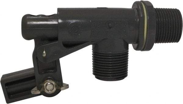 Control Devices - 3/4" Pipe, PVC, Angle Pattern-Single Seat, Mechanical Float Valve - 100 psi, MNPT End Connections - Industrial Tool & Supply