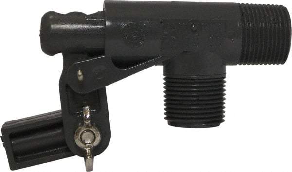 Control Devices - 3/4" Pipe, PVC, Angle Pattern-Single Seat, Mechanical Float Valve - 100 psi, MNPT End Connections - Industrial Tool & Supply