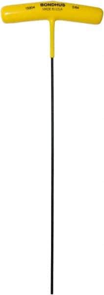 Bondhus - 5/64" Hex, T-Handle Cushion Grip, Hex Key - 229mm OAL, Inch System of Measurement - Industrial Tool & Supply