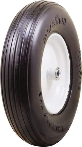 Marathon Industries - 3-45/64" Wide x 15-1/2" High x 4" Deep Flat Free Hand Truck Tire - 500 Lb Load Capacity - Industrial Tool & Supply