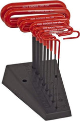 Bondhus - 8 Piece T-Handle Cushion Grip Hex Key Set - Hex Range 2 to 10mm, Protanium High Torque Steel - Industrial Tool & Supply