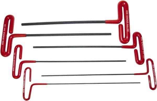 Bondhus - 6 Piece T-Handle Cushion Grip Hex Key Set - Hex Range 2 to 6mm, Protanium High Torque Steel - Industrial Tool & Supply