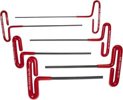 Bondhus - 6 Piece T-Handle Cushion Grip Hex Key Set - Hex Range 2 to 6mm, Protanium High Torque Steel - Industrial Tool & Supply