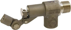 Control Devices - 3/4" Pipe, Stainless Steel, Angle Pattern-Single Seat, Mechanical Float Valve - 85 psi, MIP End Connections - Industrial Tool & Supply