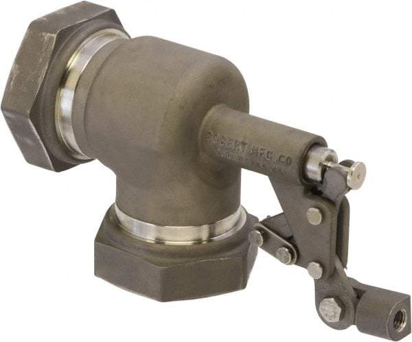 Control Devices - 1-1/4" Pipe, Stainless Steel, Angle Pattern-Single Seat, Mechanical Float Valve - 100 psi, FIP End Connections - Industrial Tool & Supply