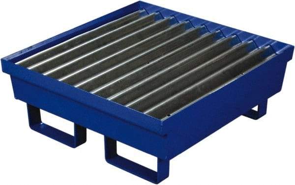 Eagle - 17 Gal Sump, 1,000 Lb Capacity, 1 Drum, Steel Spill Deck or Pallet - 27" Long x 25-3/4" Wide x 6" High, 1 Tank Drum Configuration - Industrial Tool & Supply