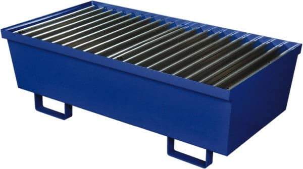 Eagle - 74 Gal Sump, 2,000 Lb Capacity, 2 Drum, Steel Spill Deck or Pallet - 27" Long x 51-1/4" Wide x 13" High, 2x2 Drum Configuration - Industrial Tool & Supply