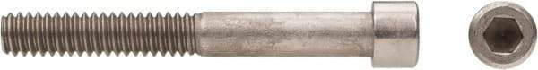 Made in USA - 1/4-20 UNC Hex Socket Drive, Socket Cap Screw - Grade 18-8 Stainless Steel, Uncoated, Fully Threaded, 1-1/4" Length Under Head - Industrial Tool & Supply