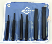 6 Piece Punch & Chisel Set -- #5RC; 5/32 to 3/8 Punches; 7/16 to 5/8 Chisels - Industrial Tool & Supply