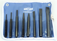 8-Pc. Punch & Chisel Set; includes 3 Punches; 1center punch; 1 solid punch; 3 cold chisels - Industrial Tool & Supply