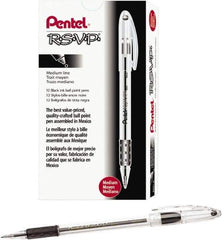 Pentel - Conical Ball Point Pen - Black - Industrial Tool & Supply