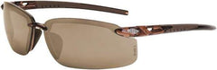 CrossFire - Brown Flash Mirror Lenses, Framed Safety Glasses - Scratch Resistant, Brown Frame, Size Universal, Wrap Around - Industrial Tool & Supply