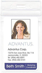 ADVANTUS - Clip-On Badge Holder - Clear - Industrial Tool & Supply
