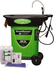 CRC - Free Standing Water-Based Mobile Parts Washer Kit - 25 Gal Max Operating Capacity, Plastic Tank, 42" Long x 45" Wide - Industrial Tool & Supply