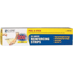 C-LINE - 200 Sheet Capacity, 1 x 10-3/4", Reinforcing Strips - Paper, Clear - Industrial Tool & Supply