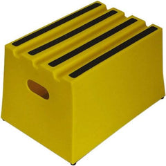 Diversified Plastics - 11-3/4" High x 13-5/8" Wide x 19-1/4" Deep, Yellow Step Stool - 500 Lb Capacity - Industrial Tool & Supply