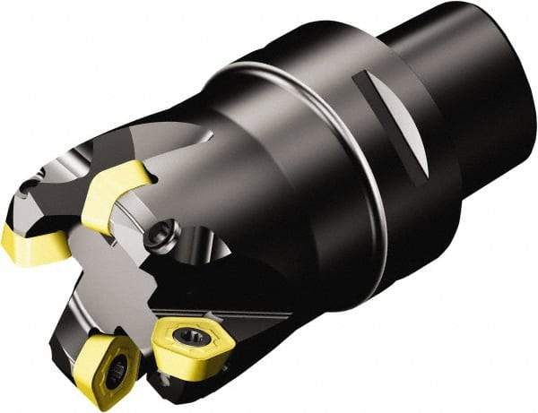 Sandvik Coromant - 51.3mm Cut Diam, 63mm Arbor Hole, 2mm Max Depth of Cut, 19° Indexable Chamfer & Angle Face Mill - 5 Inserts, 419R-1405 Insert, Right Hand Cut, Through Coolant, Series CoroMill 419 - Industrial Tool & Supply