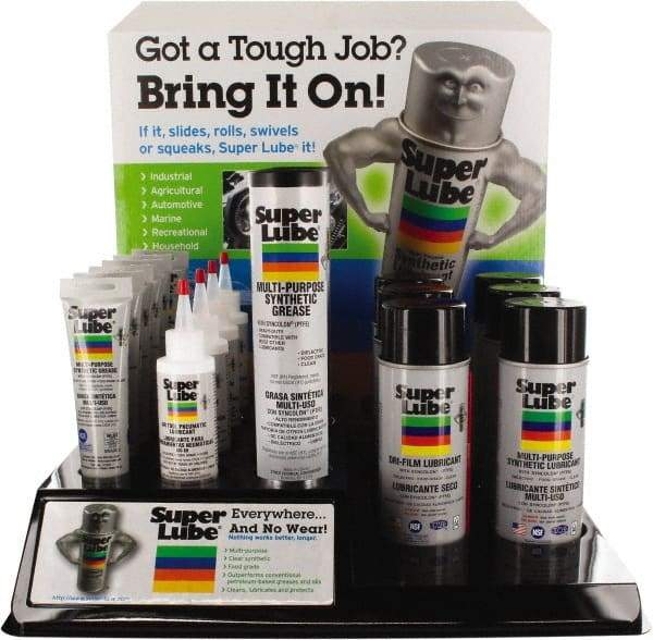 Synco Chemical - 4 oz, 3 oz, 11 oz & 14.1 oz Display Synthetic Lubricant - Translucent, Food Grade - Industrial Tool & Supply
