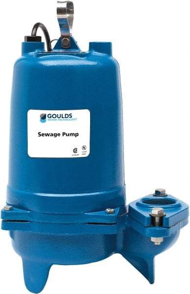 Goulds Pumps - 2 hp, 200 Amp Rating, 200 Volts, Single Speed Continuous Duty Operation, Sewage Pump - 3 Phase, Cast Iron Housing - Industrial Tool & Supply