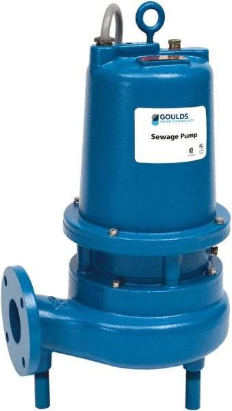 Goulds Pumps - 3 hp, 460 Amp Rating, 460 Volts, Single Speed Continuous Duty Operation, Sewage Pump - 3 Phase, Cast Iron Housing - Industrial Tool & Supply