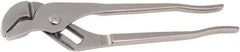 Aven - 9-1/2" OAL, 1-1/4" Max Capacity, 25mm Jaw Length x 1/4" Jaw Width, 4 Position Groove Joint Tongue & Groove Pliers - Serrated Angled Jaws, Angle Head, Stainless Steel Handles - Industrial Tool & Supply