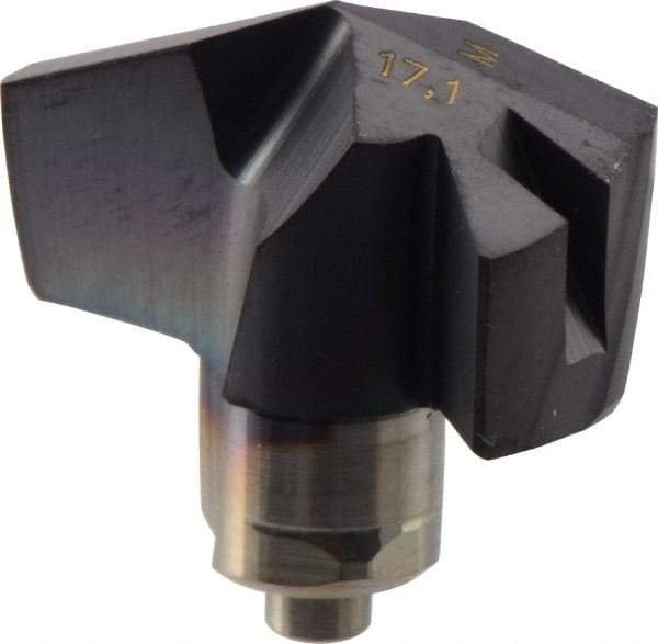 Iscar - Series ICM, 17.09mm Diam Grade IC908 140° Replaceable Drill Tip - Carbide, TiAlN Finish, 17 Seat Size - Industrial Tool & Supply