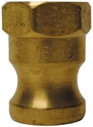 EVER-TITE Coupling Products - 3" Brass Cam & Groove Suction & Discharge Hose Male Adapter Female NPT Thread - Part A, 3" Thread, 250 Max psi - Industrial Tool & Supply