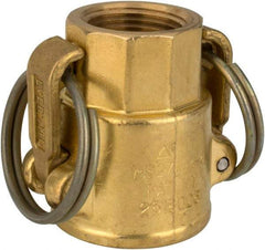 EVER-TITE Coupling Products - 3/4" Brass Cam & Groove Suction & Discharge Hose Female Coupler Female NPT Thread - Part D, 3/4" Thread, 350 Max psi - Industrial Tool & Supply