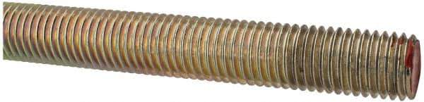 Value Collection - 3/4-10 UNC (Coarse), 6' Long, Alloy Steel Threaded Rod - Yellow Zinc-Plated Finish, Right Hand Thread - Industrial Tool & Supply