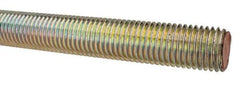 Value Collection - 1-8 UNC (Coarse), 3' Long, Alloy Steel Threaded Rod - Yellow Zinc-Plated Finish, Right Hand Thread - Industrial Tool & Supply