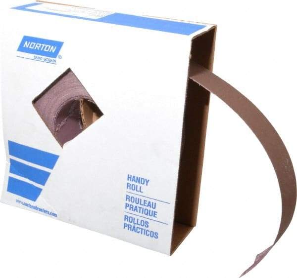Norton - 2" x 50 Yd 280 Grit Aluminum Oxide Cloth Roll - Extra Fine Grade, J Weighted Backing - Industrial Tool & Supply