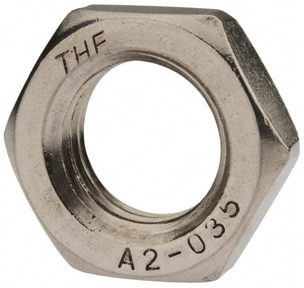 Value Collection - M24x3.00 Metric Coarse Stainless Steel Right Hand Hex Jam Nut - 36mm Across Flats, 12mm High, Uncoated - Industrial Tool & Supply