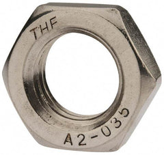 Value Collection - M24x3.00 Metric Coarse Stainless Steel Right Hand Hex Jam Nut - 36mm Across Flats, 12mm High, Uncoated - Industrial Tool & Supply