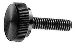 Made in USA - 1/4-20 Knurled Shoulder Steel Thumb Screw - 1" OAL, 3/4" Head Diam - Industrial Tool & Supply