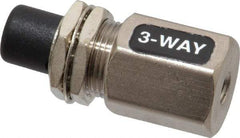 Specialty Mfr - 10-32F Exhaust Push Button Valve - 0.1 CV Rate, 125 Max psi, Normally Closed Actuator - Industrial Tool & Supply