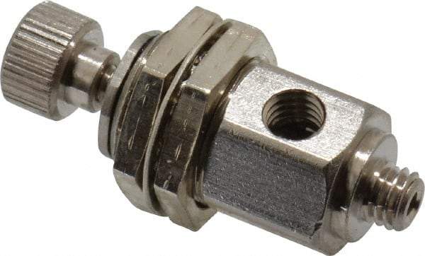 Specialty Mfr - 10-32 Male x Female Mini Needle Valve - 0.1 CV Rate, 150 Max psi, 5-Turn Adjustment - Standard - Industrial Tool & Supply